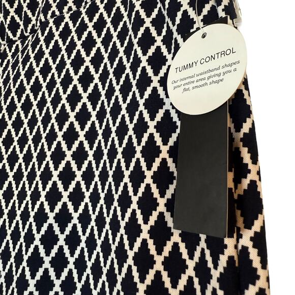 NWT Premise Navy & White print tummy control stretch ankle pants - Small - Picture 4 of 10